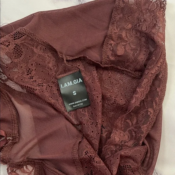 NWOT I.AM.GIA Lace Sheer Brown Tank Top - Size Small - Picture 5 of 5
